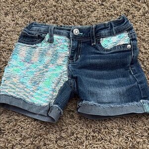 Jordache Blue Sequin Denim Shorts